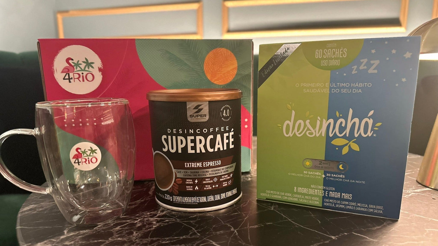 Coffee or tea in the morning side by side on a wooden kitchen counter