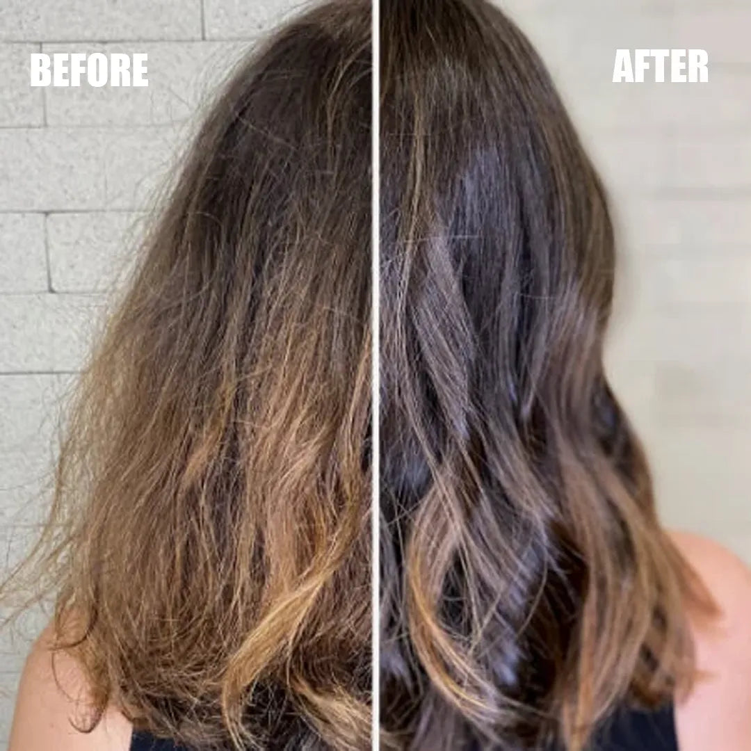 Before and after results from hidratei all in 1 hair spray